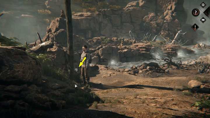 Użyjcie maczety na drzewie przy rzece - Syberia The World Before: Baltayar - góra, jesień 1937 (Baltayar - mountain, autumn 1937) - solucja, opis przejścia - Syberia The World Before - poradnik do gry