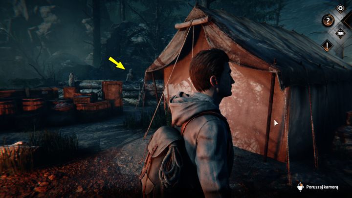 Przekręćcie kamerę w lewo i kliknijcie na istotę stojącą za kłodami - Syberia The World Before: Baltayar - góra, jesień 1937 (Baltayar - mountain, autumn 1937) - solucja, opis przejścia - Syberia The World Before - poradnik do gry