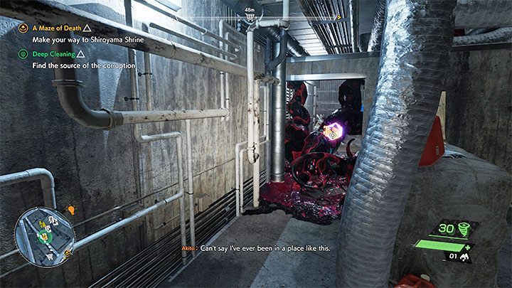 W budynku łaźni możecie skupić się wyłącznie na celu misji lub dokładniej badać ją w poszukiwaniu zapasów czy znajdziek - Ghostwire Tokyo: Głębokie oczyszczanie (Deep Cleaning) - solucja, opis przejścia - Ghostwire Tokyo - poradnik do gry