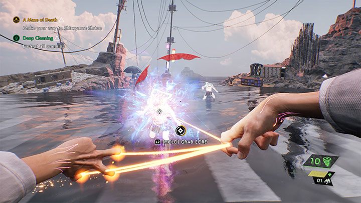 Docelowo zostaniecie przeniesieni na arenę, na której musicie przystąpić do walk z różnymi odmianami Przybyszów - Ghostwire Tokyo: Głębokie oczyszczanie (Deep Cleaning) - solucja, opis przejścia - Ghostwire Tokyo - poradnik do gry