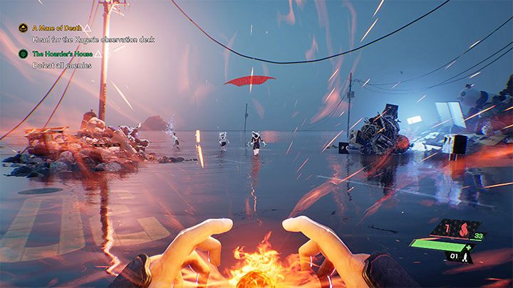 Zostaniecie przeniesieni na arenę, na której musicie przystąpić do walk z różnymi odmianami Przybyszów - Ghostwire Tokyo: Dom rupieciarza (The Hoarders House) - solucja, opis przejścia - Ghostwire Tokyo - poradnik do gry