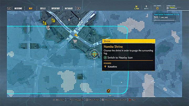 Świątynia Shiroyama jest zlokalizowana na południe od miejsca rozpoczęcia misji, w obszarze, który pokrywa mgła - Ghostwire Tokyo: Śmiertelny labirynt (A Maze of Death) - solucja, opis przejścia - Ghostwire Tokyo - poradnik do gry