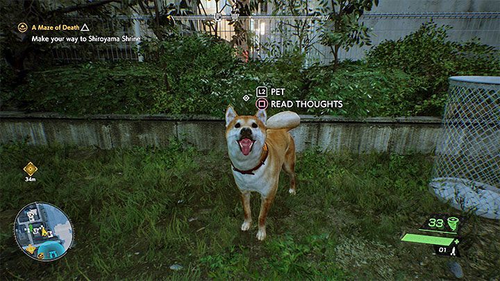 W przypadku psów również dostępne są dwie główne interakcje, choć jedna z nich jest bardziej rozbudowana - Ghostwire Tokyo: Psy i koty - czy można głaskać? - Ghostwire Tokyo - poradnik do gry