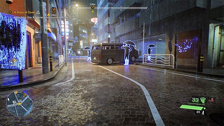 Jednym z najważniejszych narzędzi powiązanych z tematem badania świata gry jest spektralna wizja - tryb skanowania okolicy - Ghostwire Tokyo: Eksploracja świata gry - Ghostwire Tokyo - poradnik do gry