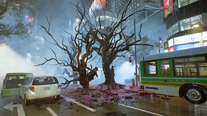 Oprócz Przybyszów możecie też napotykać na zagrożenie w postaci ognisk spaczenia (Corruption) - Ghostwire Tokyo: Eksploracja świata gry - Ghostwire Tokyo - poradnik do gry