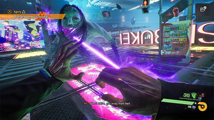 Tuż po rozpoczęciu pojedynku KK zostanie wyrwany z ciała Akito i będzie to oznaczało, że korzystanie z mocy stanie się chwilowo niedostępne - Ghostwire Tokyo: Agonia (Agony) - solucja, opis przejścia - Ghostwire Tokyo - poradnik do gry