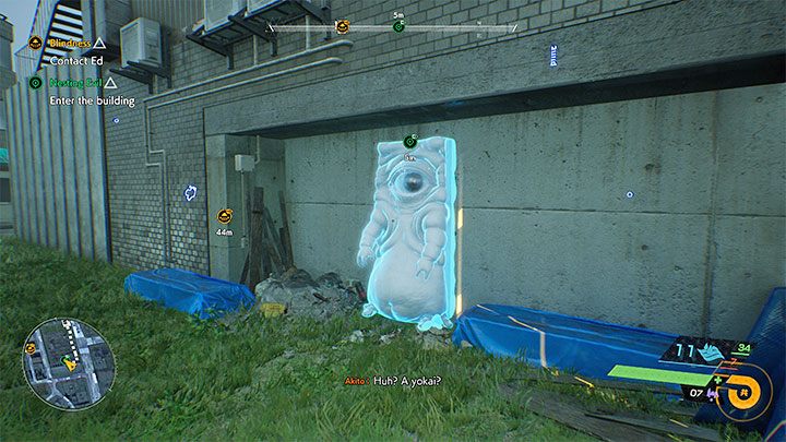 Do zbadania jest obszar oznaczony zielonym okręgiem niedaleko miejsca rozpoczęcia zadania - Ghostwire Tokyo: Gniazdo zła (Nesting Evil) - solucja, opis przejścia - Ghostwire Tokyo - poradnik do gry