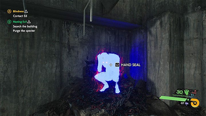 W drodze do miejsca napotkania drugiego widma spotkacie kilku Przybyszów patrolujących budynek - Ghostwire Tokyo: Gniazdo zła (Nesting Evil) - solucja, opis przejścia - Ghostwire Tokyo - poradnik do gry