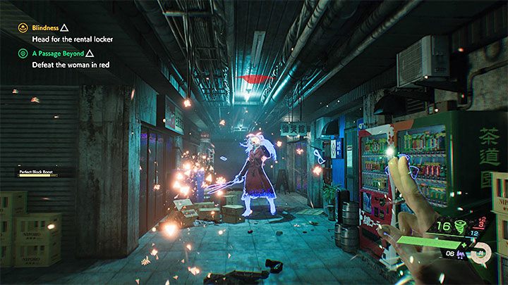 Po tym jak dostatecznie rozejrzycie się po piwnicy pojawi się elitarny Przybysz z nożycami (Crimson Kuchisake) - Ghostwire Tokyo: Przejście do innego wymiaru (A Passage Beyond) - solucja - Ghostwire Tokyo - poradnik do gry