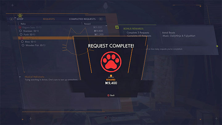 Ostatnia główna technika powiązana jest z nekomatami (kocimi handlarzami) składającymi zamówienia na artefakty - Ghostwire Tokyo: Meika (waluta) - jak gromadzić fundusze? - Ghostwire Tokyo - poradnik do gry