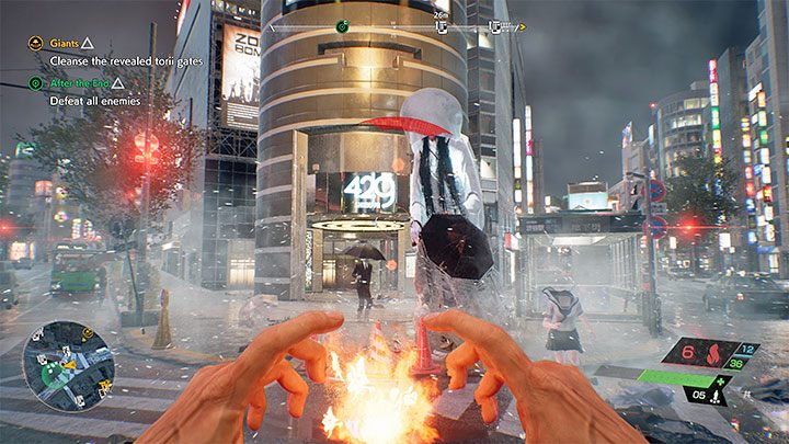 Dotrzecie na plac, na którym załączy się duża bitwa z Przybyszami - Ghostwire Tokyo: Po zakończeniu (After the End) - solucja, opis przejścia - Ghostwire Tokyo - poradnik do gry