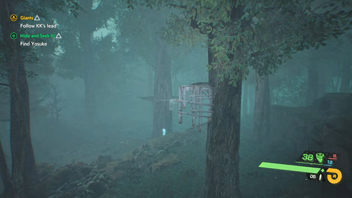 Po dotarciu do końcowej części deski obróćcie się w lewo - Ghostwire Tokyo: Zabawa w chowanego 3 (Hide and Seek 3) - solucja, opis przejścia - Ghostwire Tokyo - poradnik do gry