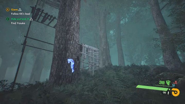 Skierujcie się w stronę lasu i w miejscu z obrazka rozpocznijcie nową wspinaczkę - Ghostwire Tokyo: Zabawa w chowanego 3 (Hide and Seek 3) - solucja, opis przejścia - Ghostwire Tokyo - poradnik do gry