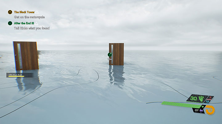 Miejsce odnalezienia breloka i stoczenia bitwy z Przybyszami możecie opuścić korzystając z oznaczonych drzwi - Ghostwire Tokyo: Po zakończeniu 3 (After the End 3) - solucja, opis przejścia - Ghostwire Tokyo - poradnik do gry