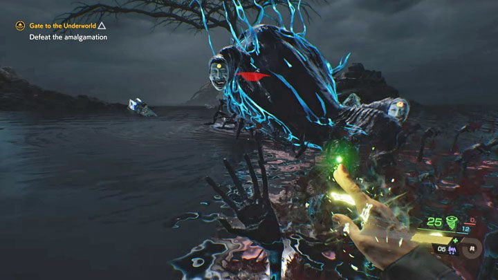 Ostatnim z ataków bossa są próby zatrzymania Akito w miejscu i odbywa się to poprzez przyzwanie rąk nieumarłych istot, które będą wysuwały się z wody - Ghostwire Tokyo: Brama do zaświatów (Gate to the Underworld) - solucja, opis przejścia - Ghostwire Tokyo - poradnik do gry