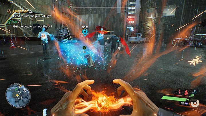 Musicie wyruszyć za psem do miejsca, w którym ukrywa się yokai Oni - Ghostwire Tokyo: Oni- solucja, opis przejścia - Ghostwire Tokyo - poradnik do gry