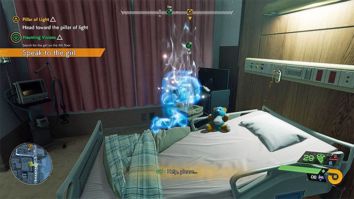 Zacznijcie badać pomieszczenia dla pacjentów na czwartym piętrze - Ghostwire Tokyo: Niepokojące wizje (Haunting Visions) - solucja, opis przejścia - Ghostwire Tokyo - poradnik do gry