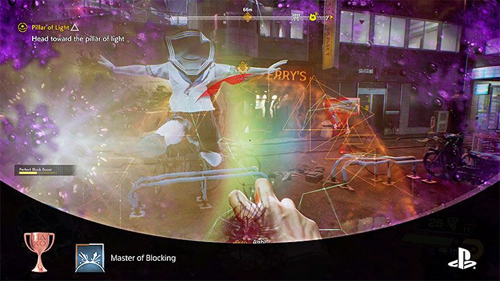 Na potrzeby powalczenia o trofeum zlokalizujcie 1-2 zwykłych przeciwników, tzn - Ghostwire Tokyo: Trofeum Mistrz blokowania (Master of Blocking) - jak zdobyć? - Ghostwire Tokyo - poradnik do gry