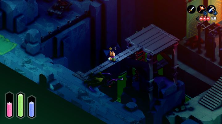 Użyjcie kolejnej drabiny, tym razem tej, która poprowadzi Was w głąb dziury - Tunic: Magiczna kula - jak znaleźć? - Tunic - poradnik do gry