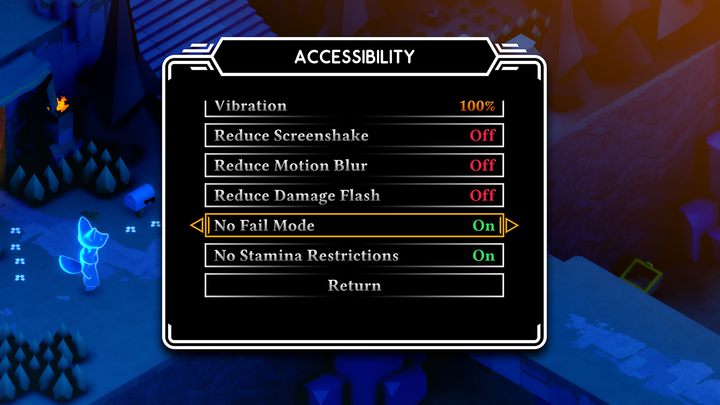 Jeżeli chcecie całkowicie uprościć sobie rozgrywkę, skupić się na bezstresowym poznawaniu świata gry i rozwiązywaniu zagadek, to włączcie Tryb bezpieczny (No Fail Mode), który sprawi, że będziecie nieśmiertelni - Tunic: Poziom trudności - czy można go zmienić? - Tunic - poradnik do gry