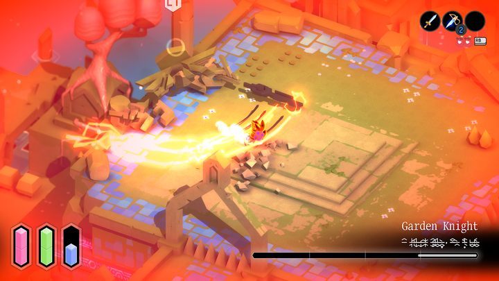 Najmocniej możecie obić ogrodowego rycerza, gdy ten przygotowuje się do strzelania - Tunic: Ogrodowy rycerz (Garden Knight) - boss, jak pokonać? - Tunic - poradnik do gry