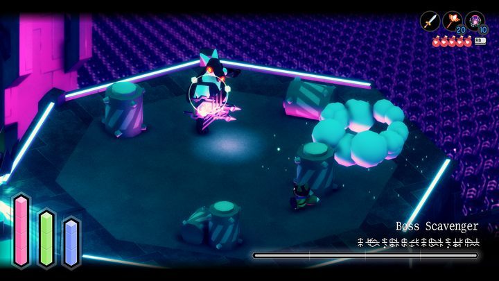 Na sam koniec warto wspomnieć o dwóch kolejnych broniach, którymi dysponuje rzeczony boss - Tunic: Przywódczyni zbieraczy (Boss Scavenger) - boss, jak pokonać? - Tunic - poradnik do gry