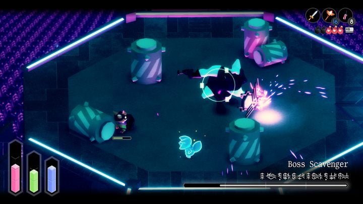 To by było na tyle ze wskazówek czysto defensywnych, ale jakoś musicie jeszcze zbić pasek zdrowia bossa - Tunic: Przywódczyni zbieraczy (Boss Scavenger) - boss, jak pokonać? - Tunic - poradnik do gry