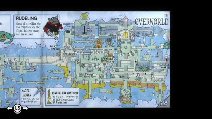 W Nadświecie (mapa powyżej) rozpoczynacie swoją przygodę z grą Tunic - Tunic: Nadświat (Overworld) - jak przejść? - Tunic - poradnik do gry