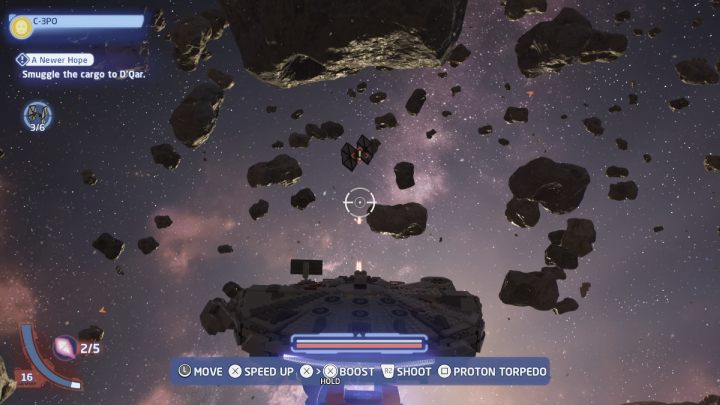 Sterując droidem protokolarnym porozmawiajcie ze zleceniodawcą w przestrzeni kosmicznej planety Takodana - LEGO Skywalker Saga: Nowsza nadzieja (A Newer Hope) - solucja, opis przejścia - LEGO Skywalker Saga - poradnik do gry