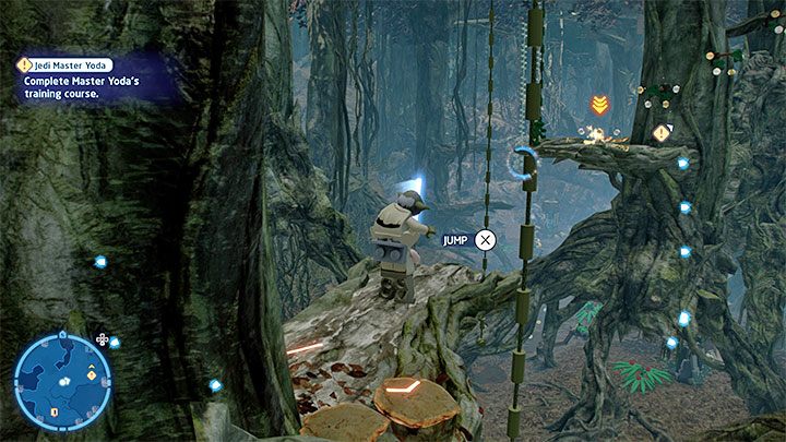 Poprawne ustawienie skrzyń pozwoli Wam na nie wskoczyć oraz rozpocząć wspinaczkę - LEGO Skywalker Saga: Stacja hibernacja (Hibernation Station) - solucja, opis przejścia - LEGO Skywalker Saga - poradnik do gry