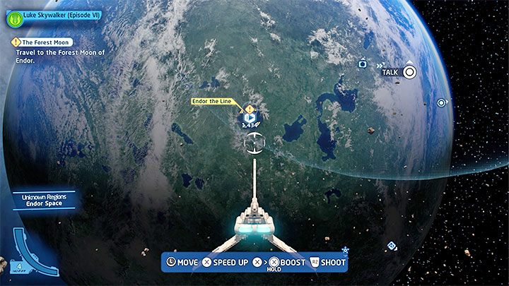 Po obejrzeniu przemówienia Admirała Ackbara powróćcie do statku kosmicznego bohaterów - LEGO Skywalker Saga: Koniec Endor-ogi (Endor the Line) - solucja, opis przejścia - LEGO Skywalker Saga - poradnik do gry