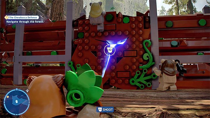 W misji tej grywalnymi postaciami są Chewbacca oraz Wicket, który reprezentuje klasę Zbieraczy - ich unikalne cechy dokładniej opisaliśmy na osobnej stronie Zbieracz - jak wybierać gadżety - LEGO Skywalker Saga: Obrona Chewbacki (The Chewbacca Defence) - solucja, opis przejścia - LEGO Skywalker Saga - poradnik do gry