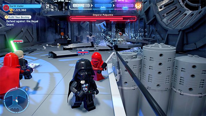 Imperator w trakcie tej walki będzie przyzywał posiłki - LEGO Skywalker Saga: Darth Vader i Imperator Palpatine (Emperor Palpatine) - boss, jak pokonać? - LEGO Skywalker Saga - poradnik do gry