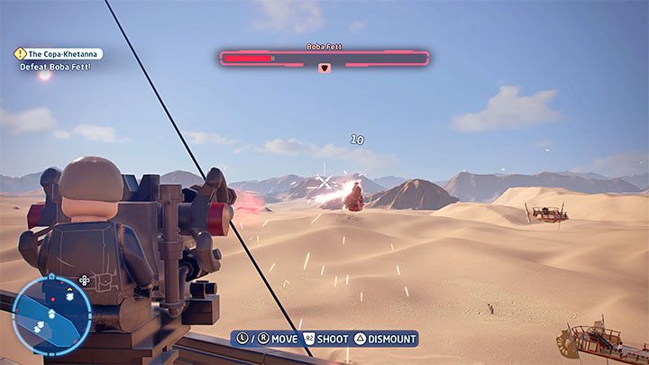 Atakowanie bossa możecie ułatwić sobie przejmując kontrolę nad stacjonarnym działkiem - LEGO Skywalker Saga: Copa-Khetanna (The Copa-Khetanna) - solucja, opis przejścia - LEGO Skywalker Saga - poradnik do gry