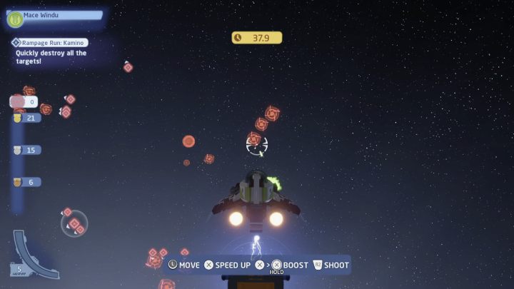 Próba polega na zestrzeleniu jak największej liczby celów w ciągu 40 sekund - LEGO Skywalker Saga: Kamino - próby, solucja, opis przejścia - LEGO Skywalker Saga - poradnik do gry