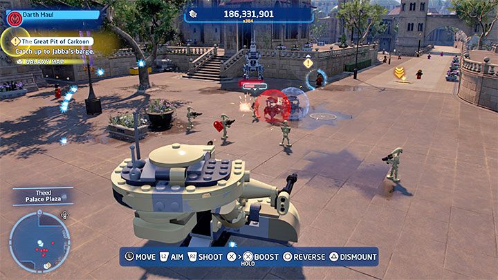 Spotkacie strażnika pałacu (Theed Palace Guard), który poprosi bohaterów o naprawienie czołgu - LEGO Skywalker Saga: Theed - lista wszystkich łamigłówek (cz. 2) - LEGO Skywalker Saga - poradnik do gry