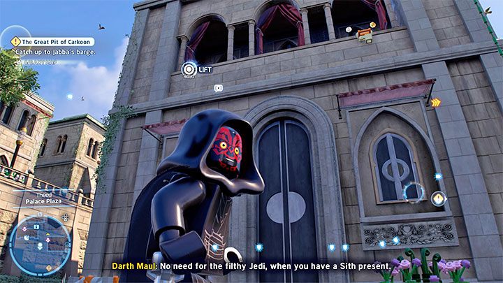 Poszukiwane obiekty oznaczone zostaną fioletowymi ikonami na mapie miasta - LEGO Skywalker Saga: Theed - lista wszystkich łamigłówek (cz. 2) - LEGO Skywalker Saga - poradnik do gry