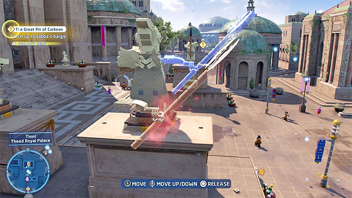 Po wyjściu z budynku powinniście zauważyć podskakujące klocki (obrazek 1) - LEGO Skywalker Saga: Theed - lista wszystkich łamigłówek (cz. 2) - LEGO Skywalker Saga - poradnik do gry