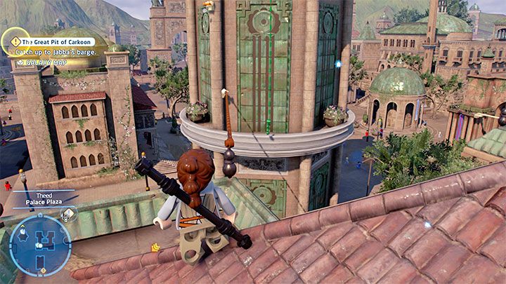 Do wspinaczki musicie przystąpić na południowy-wschód od ikony znajdźki - LEGO Skywalker Saga: Theed - lista wszystkich łamigłówek (cz. 2) - LEGO Skywalker Saga - poradnik do gry