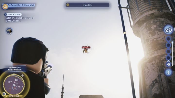 Polećcie na planetę Jakku do osady Niima i odwiedźcie wszystkie obszary poszukiwań - LEGO Skywalker Saga: Smaczek na stalodzioba (Guts of Steel) - solucja, opis przejścia - LEGO Skywalker Saga - poradnik do gry