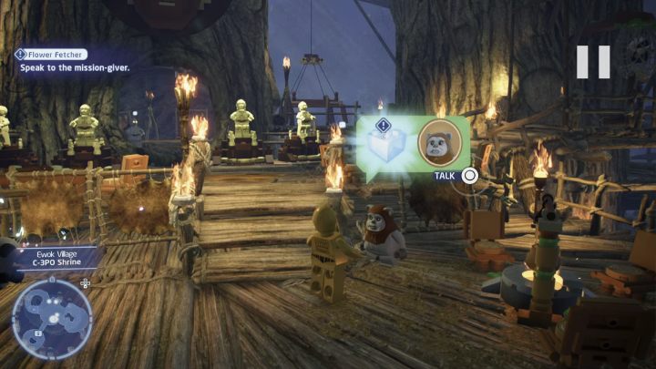 Sterując droidem protokolarnym, porozmawiajcie ze zleceniodawcą i przyjmijcie zadanie - LEGO Skywalker Saga: Kolekcjonowanie kwiatów (Flower Fetcher) - solucja, opis przejścia - LEGO Skywalker Saga - poradnik do gry