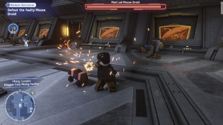 Podążajcie za droidem i zadawajcie mu obrażenia w walce wręcz i bronią dystansową - LEGO Skywalker Saga: Gonitwa za gryzoniem (Rodent Retrieval) - solucja, opis przejścia - LEGO Skywalker Saga - poradnik do gry