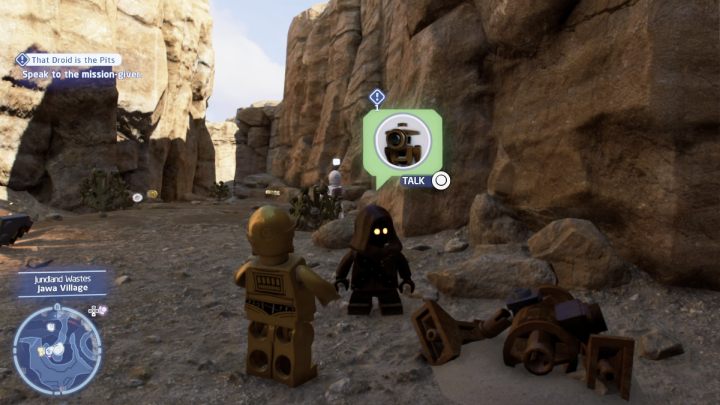 Sterując droidem protokolarnym, porozmawiajcie ze zleceniodawcą i przyjmijcie zadanie - LEGO Skywalker Saga: Pieniackie pit droidy (That Droid is the Pits) - solucja, opis przejścia - LEGO Skywalker Saga - poradnik do gry