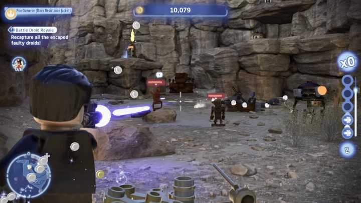 Pokonajcie wszystkie 3 wadliwe droidy, które wcześniej sprowadziliście na Tatooine i idźcie do następnego obszaru poszukiwań - LEGO Skywalker Saga: Gra wielodroidowa (Battle Droid Royale) - solucja, opis przejścia - LEGO Skywalker Saga - poradnik do gry