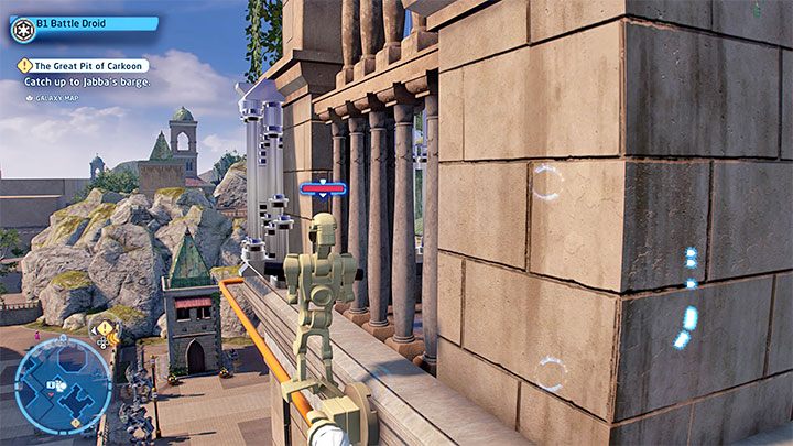 Możecie już doskoczyć lub dolecieć do wieży z sekretem - LEGO Skywalker Saga: Theed - lista wszystkich łamigłówek (cz. 1) - LEGO Skywalker Saga - poradnik do gry