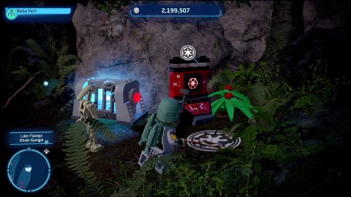 Aby dostać się do tego klocka Kyber potrzebujecie postaci z klasy Złoczyńców - LEGO Skywalker Saga: Jezioro Paonga - lista wszystkich łamigłówek - LEGO Skywalker Saga - poradnik do gry