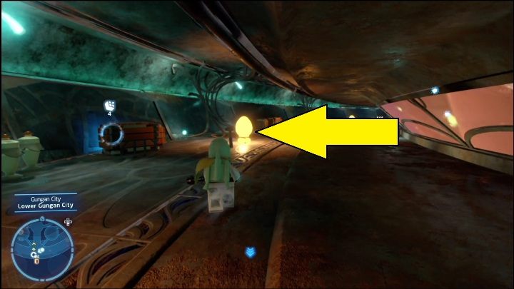 Ostatni klocek Kyber na tym terenie znajduje się w korytarzu, zakryty dwoma skrzyniami - LEGO Skywalker Saga: Jezioro Paonga - lista wszystkich łamigłówek - LEGO Skywalker Saga - poradnik do gry