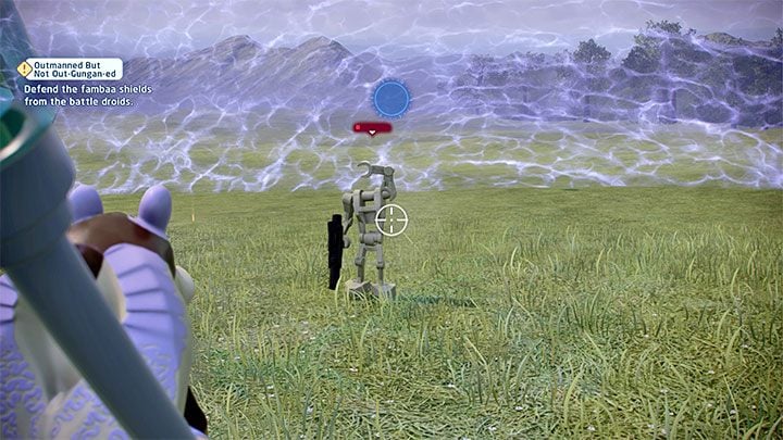 Kolejny cel misji to ochranianie katapult przed droidami - LEGO Skywalker Saga: Gunganie na gigancie (Outmanned But Not Out-Gungan-Ed) - solucja, opis przejścia - LEGO Skywalker Saga - poradnik do gry