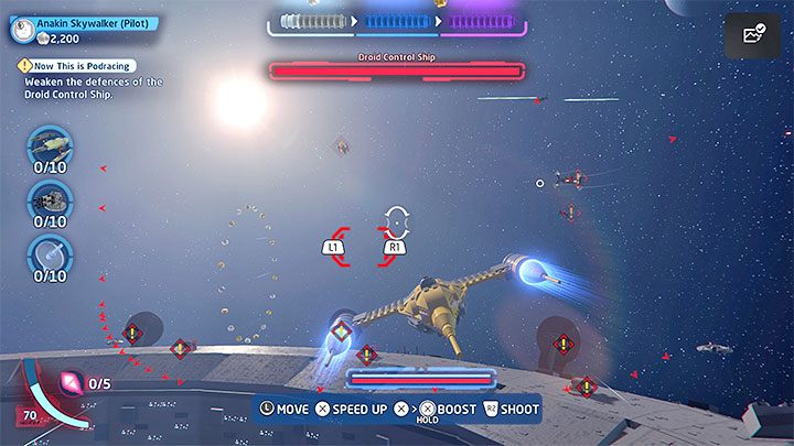 Poziom ten w całości zakłada pilotowanie statku kosmicznego - LEGO Skywalker Saga: To dopiero wyścigi (Now This is Podracing) - solucja, opis przejścia - LEGO Skywalker Saga - poradnik do gry