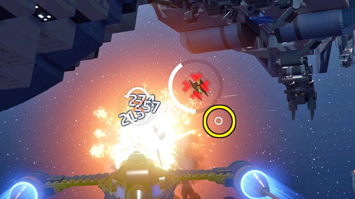 Pierwsza część misji dotyczy osłabienia obrony wrogiego statku - LEGO Skywalker Saga: To dopiero wyścigi (Now This is Podracing) - solucja, opis przejścia - LEGO Skywalker Saga - poradnik do gry